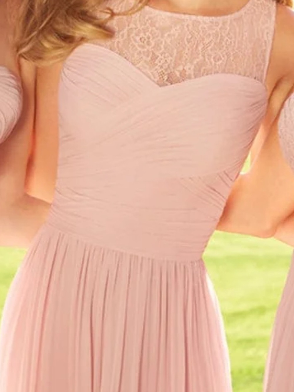 Camille La Vie Blush Pink Lace Yoke Chiffon Maxi Dress